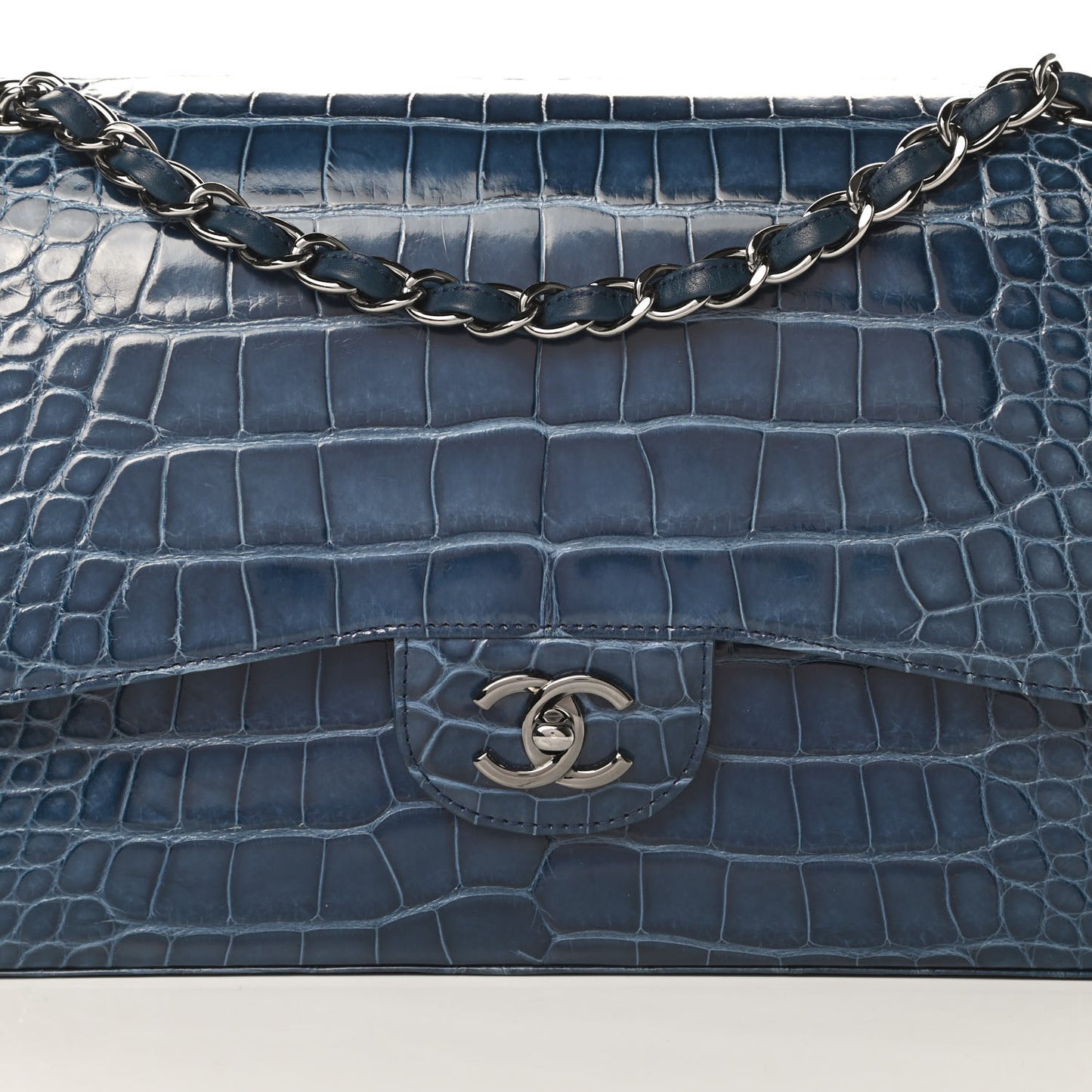 Alligator Jumbo Double Flap Blue