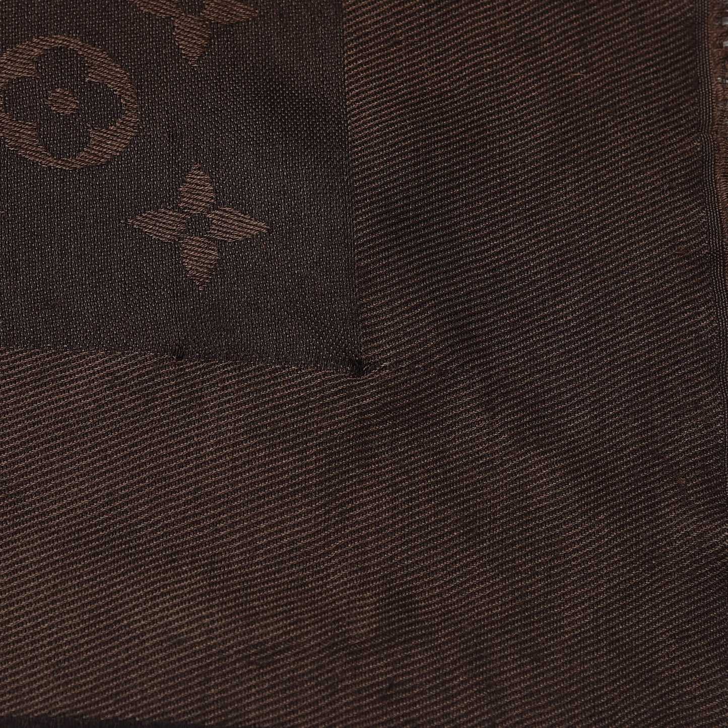 Silk Lurex Wool Monogram Shine Shawl Brown