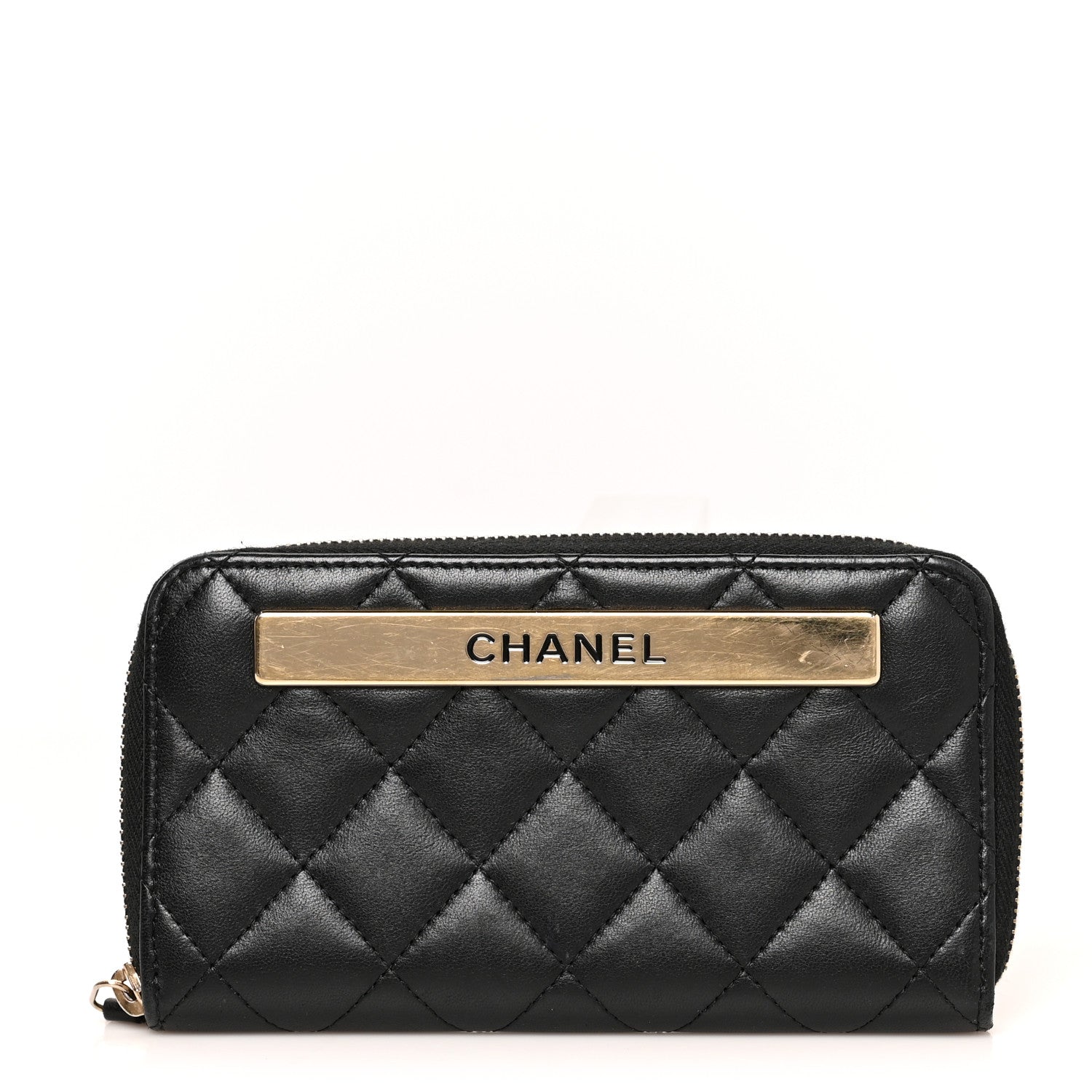 Chanel Lambskin Quilted Small Trendy CC Zip Around Wallet Black 1 of 11