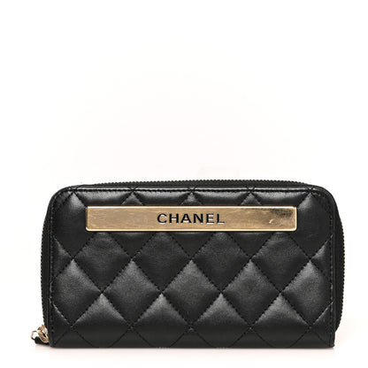 Chanel Lambskin Quilted Small Trendy CC Zip Around Wallet Black 1 of 11