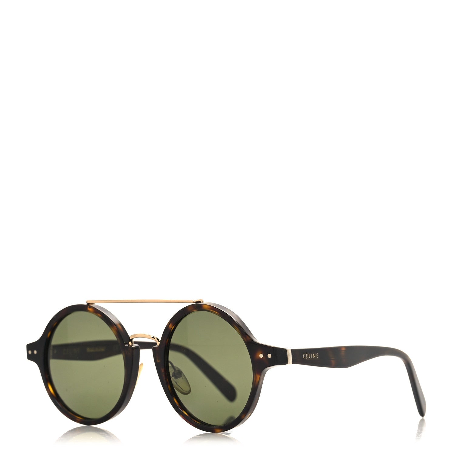 Celine Acetate Round Sunglasses CL 41442/F/S Tortoise 1 of 7