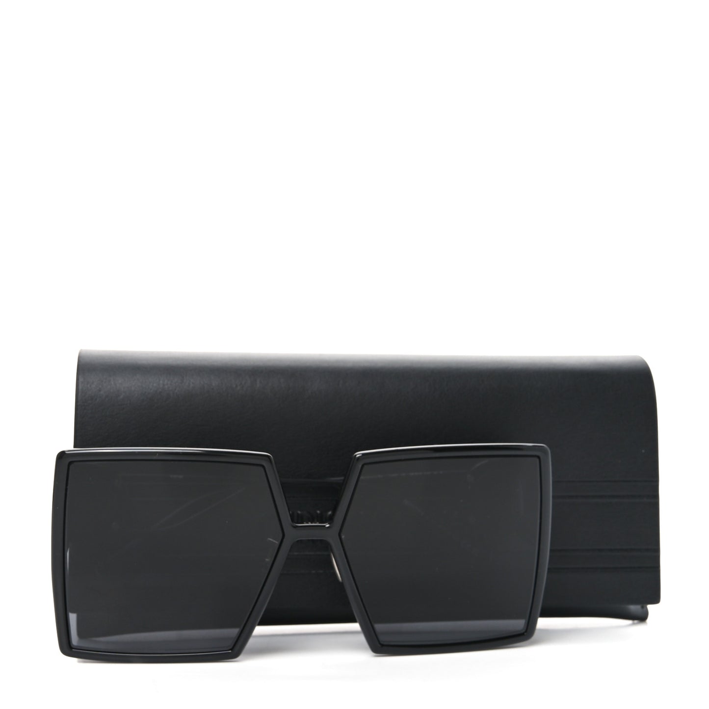 Acetate Monochrome Square 30 Montaigne SU Sunglasses Black