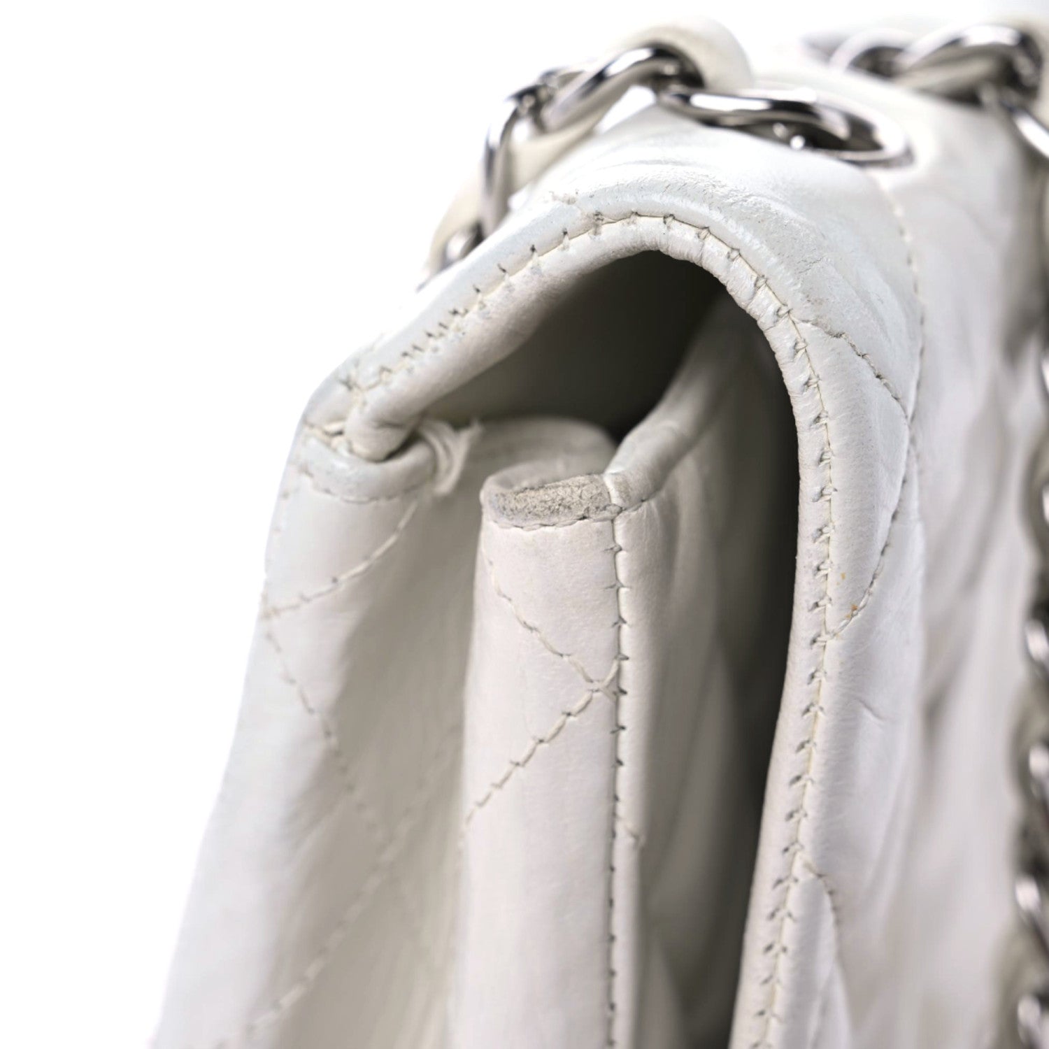 Chanel Lambskin Quilted Jumbo Single Flap White 12 of 24