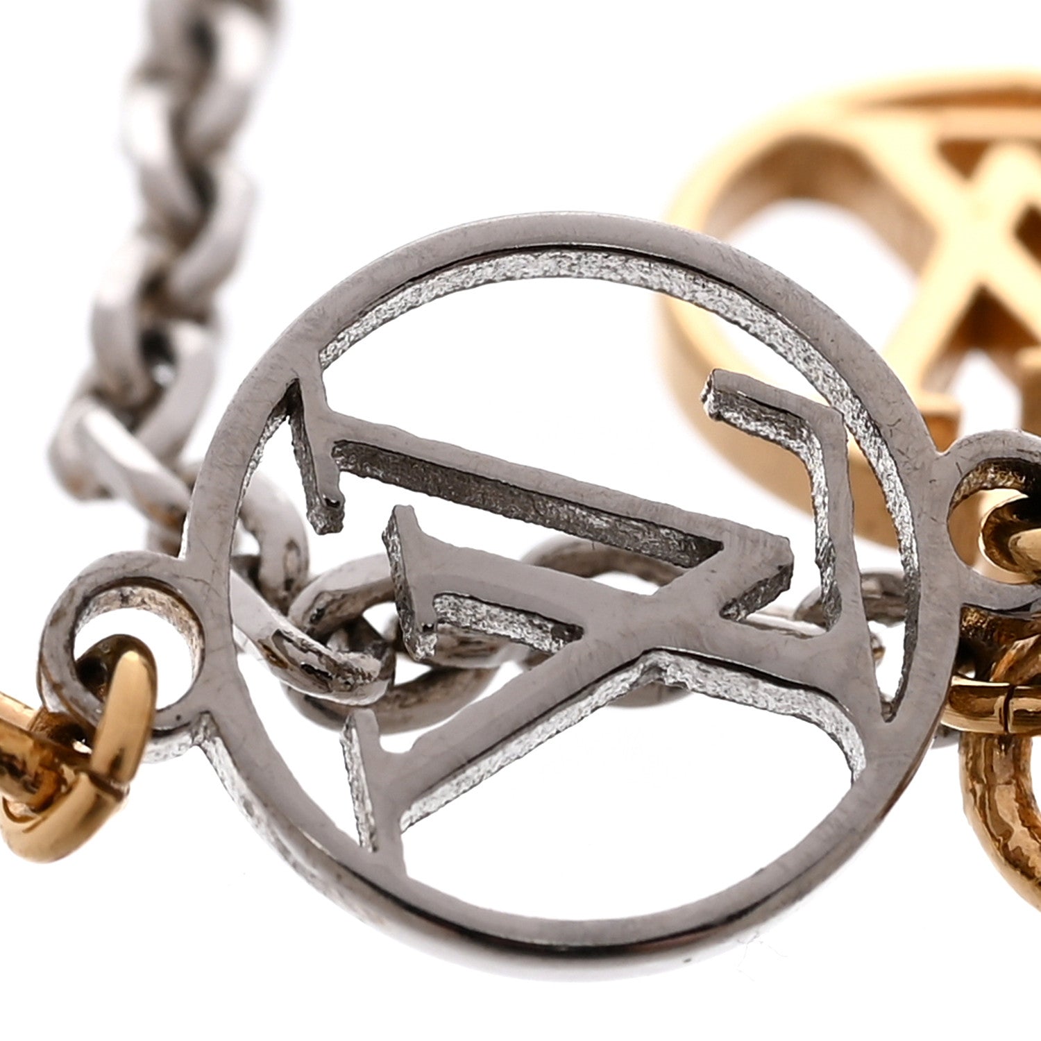 Louis Vuitton Logomania Bracelet Silver Gold 6 of 7