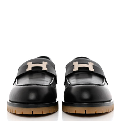 Hermes Calfskin Womens Faubourg Loafers 40 Black 2 of 10