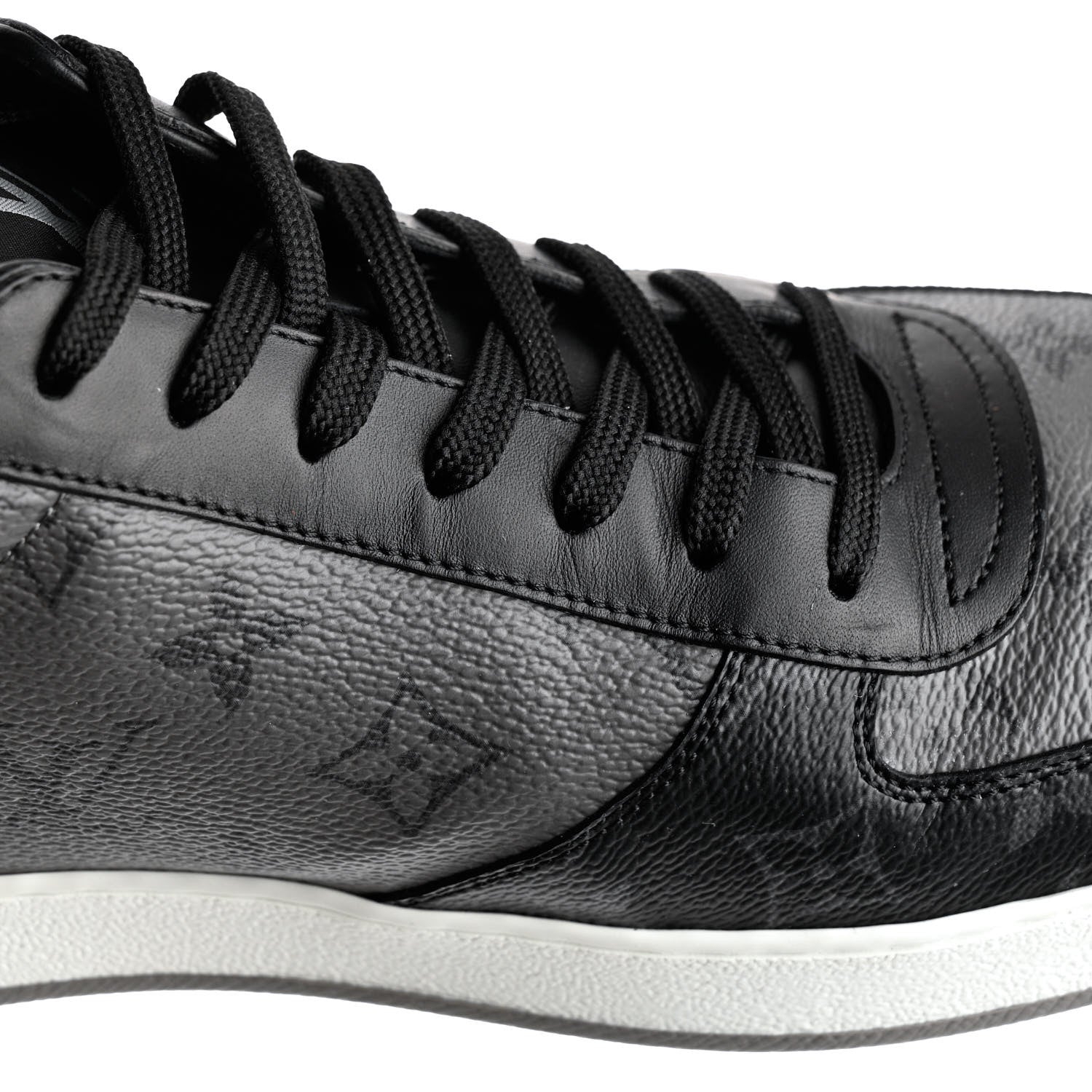 Louis Vuitton Reverse Monogram Eclipse Mens Rivoli Sneakers 10.5 Black 10 of 11