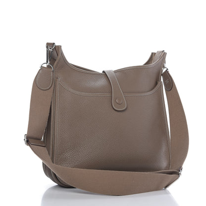 Hermes Taurillon Clemence Evelyne III GM Etoupe 3 of 9