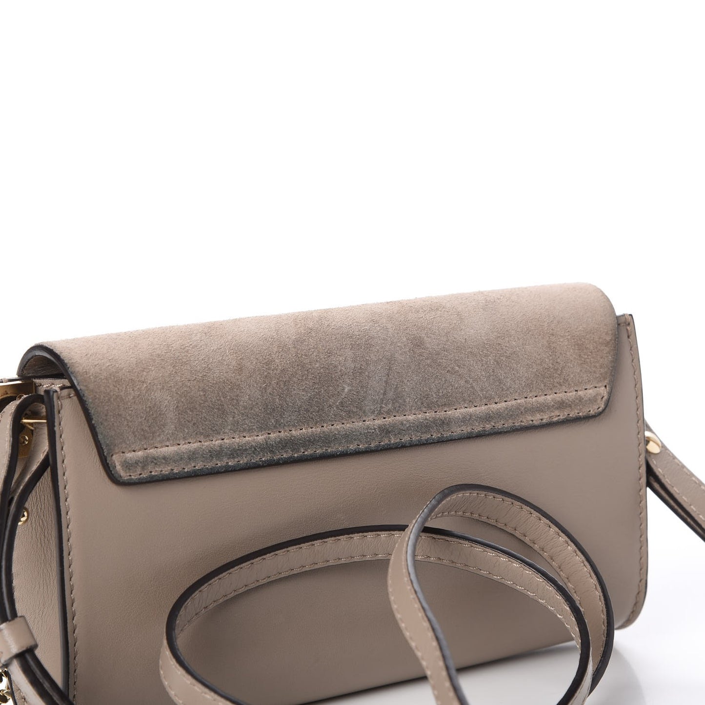 Suede Calfskin Mini Faye Shoulder Bag Motty Grey