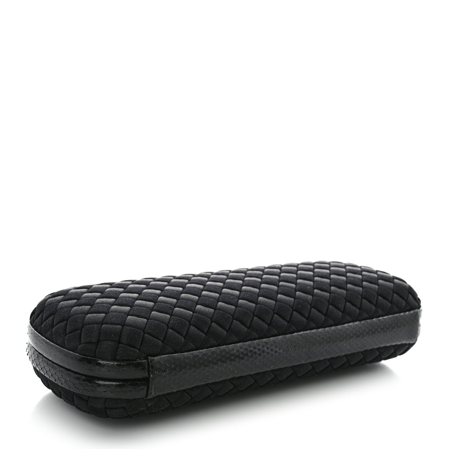 Bottega Veneta Satin Ayers Intreccio Impero Stretch Knot Clutch Black 4 of 8