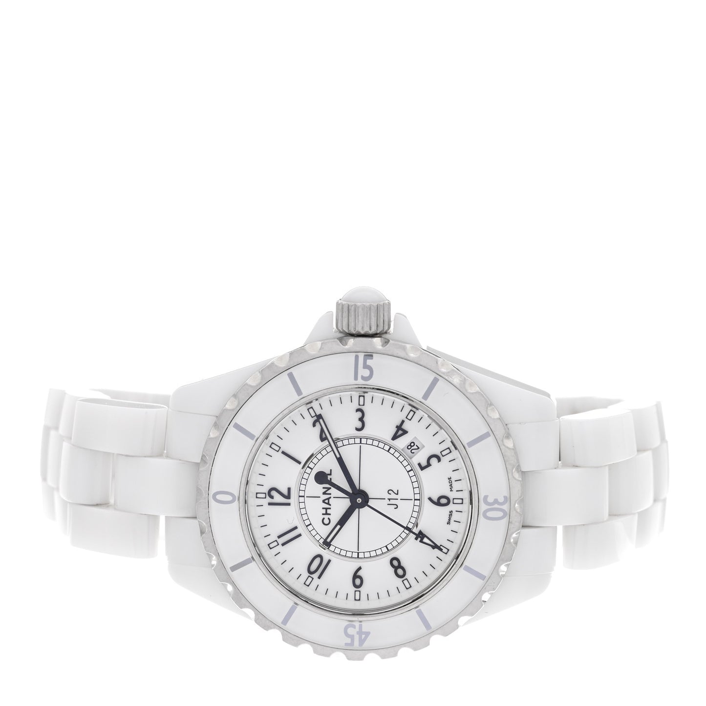 Stainless Steel Ceramic 33mm J12 Quartz Watch White