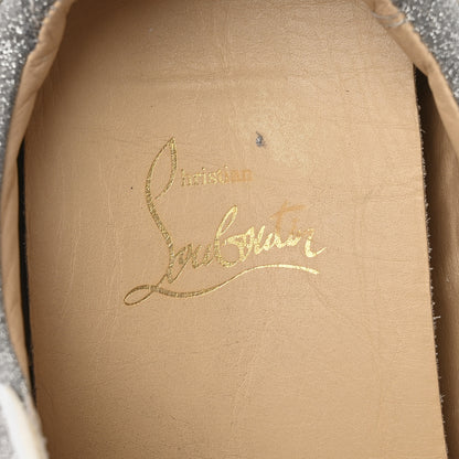 Christian Louboutin Glitter Calfskin Vieira Flat Sneakers 40.5 Silver 9 of 12