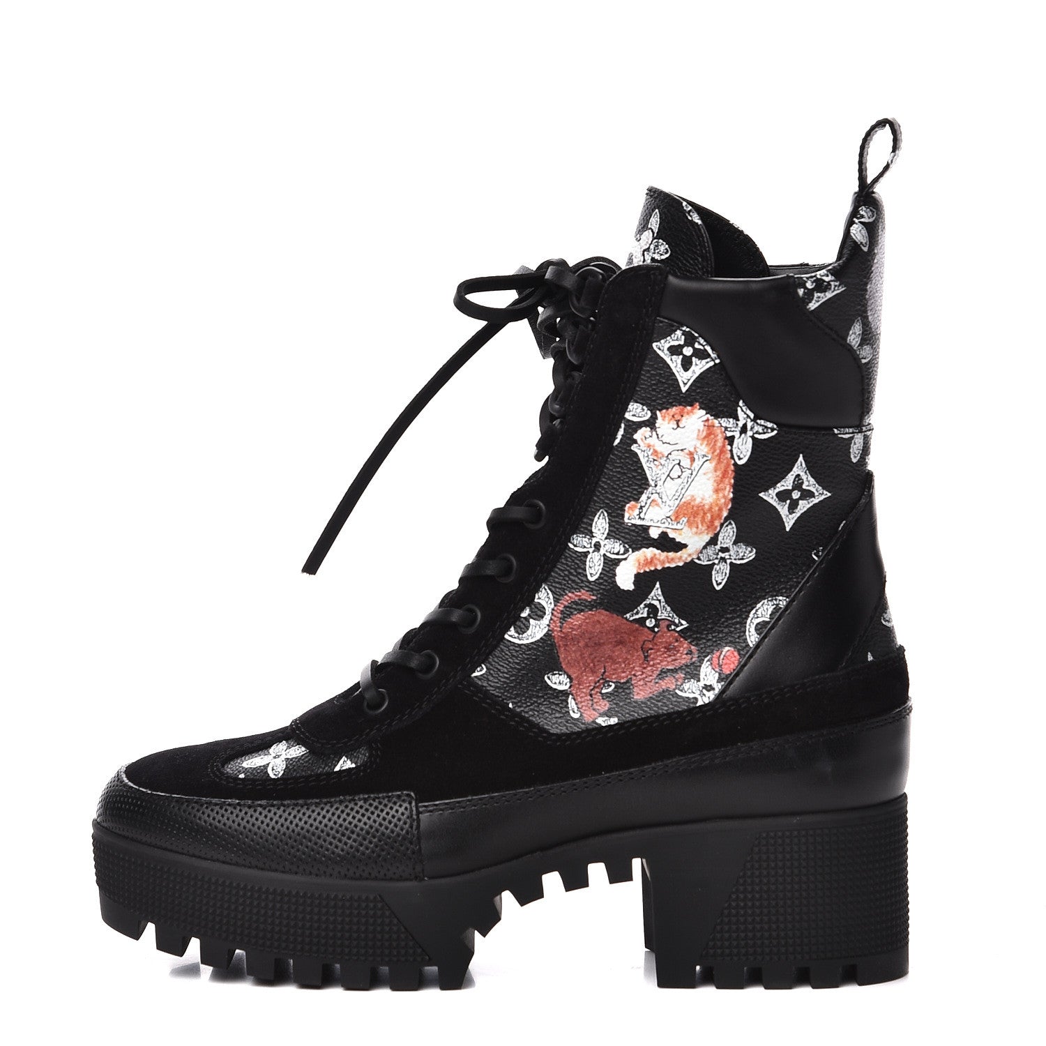 Louis Vuitton Suede Calfskin Catogram Laureate Platform Desert Boots 38 Black 1 of 10