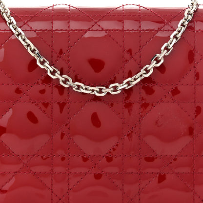 Christian Dior Patent Cannage Lady Dior Clutch Rouge Ceris 9 of 13