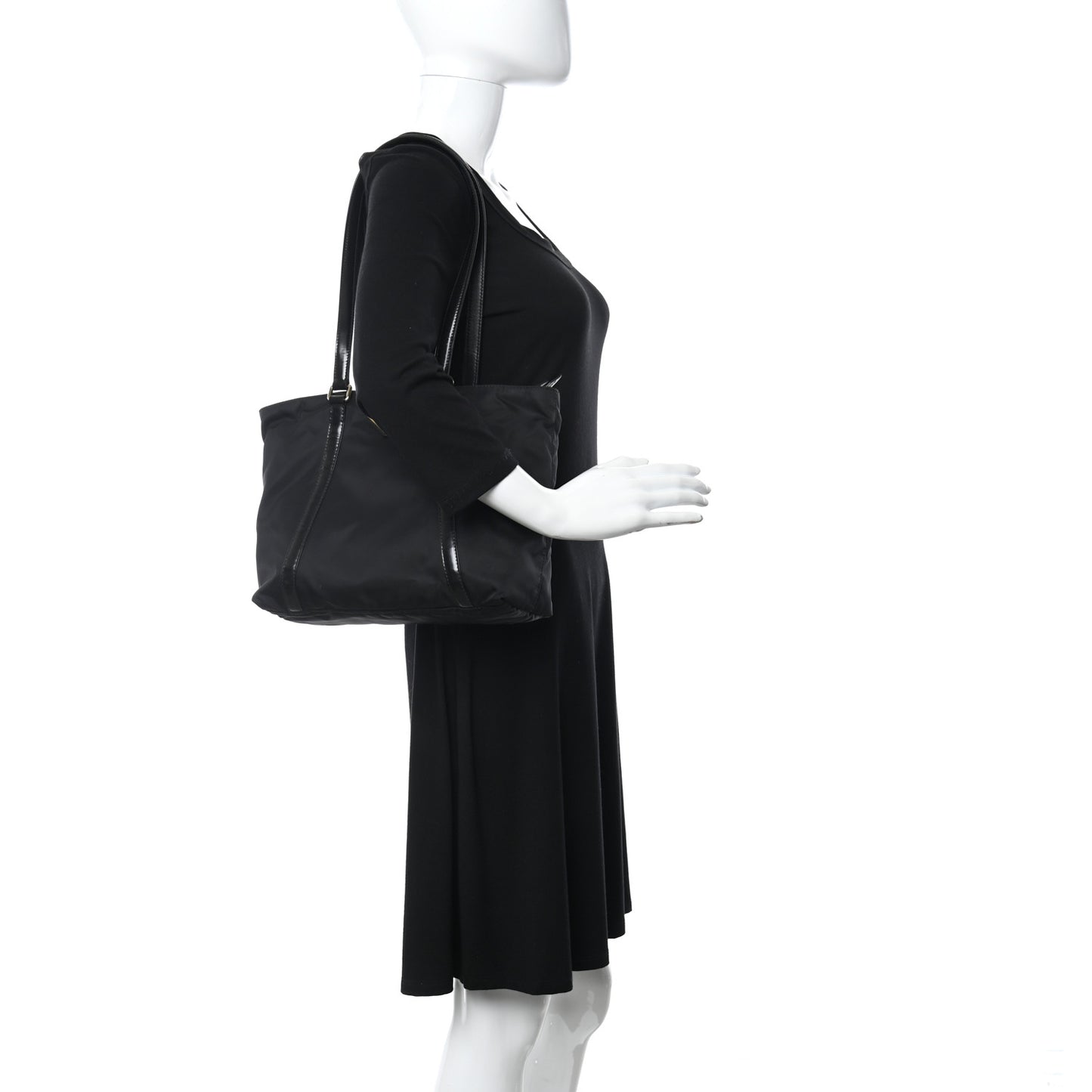 Tessuto Nylon Shopping Tote Black