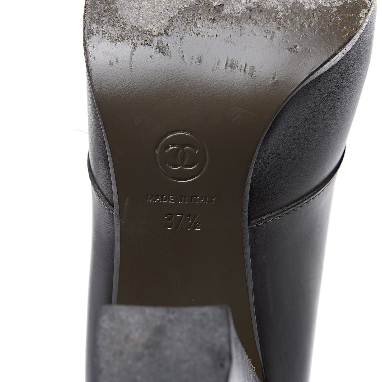 Lambskin CC Short Boots 37.5 Dark Grey