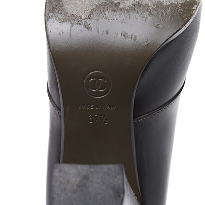Chanel Lambskin CC Short Boots 37.5 Dark Grey 7 of 10