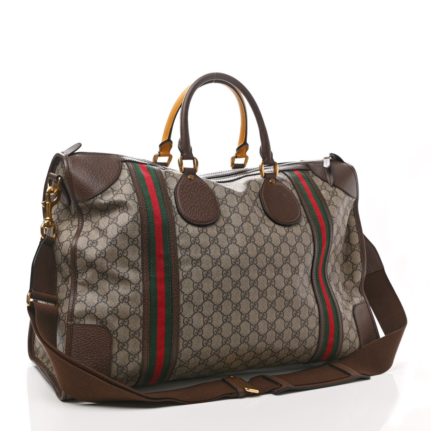 Gucci Soft GG Supreme Monogram Web Large Duffle Bag Beige New Acero Crop 2 of 11