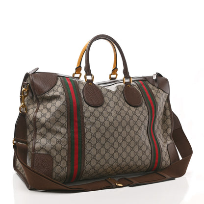 Gucci Soft GG Supreme Monogram Web Large Duffle Bag Beige New Acero Crop 2 of 11
