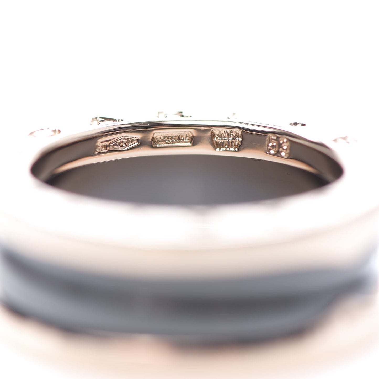 18K Rose Gold Black Ceramic B.Zero1 Two-Band Ring 53 6.25