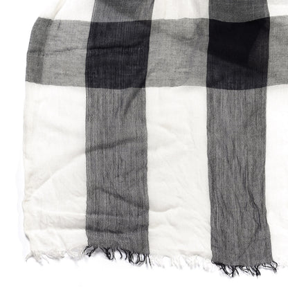 Burberry Wool Silk Gauze Giant Check Lightweight Scarf White 2 of 2