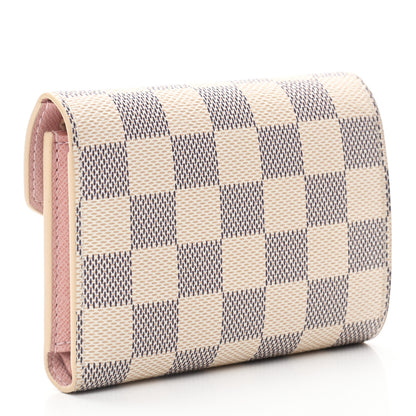 Louis Vuitton Damier Azur Victorine Wallet Rose Ballerine 3 of 8
