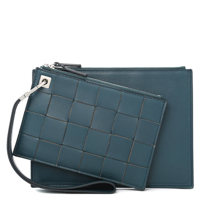 Bottega Veneta Nappa Maxi Intreccio Small Pouch Petroleum Blue 1 of 4
