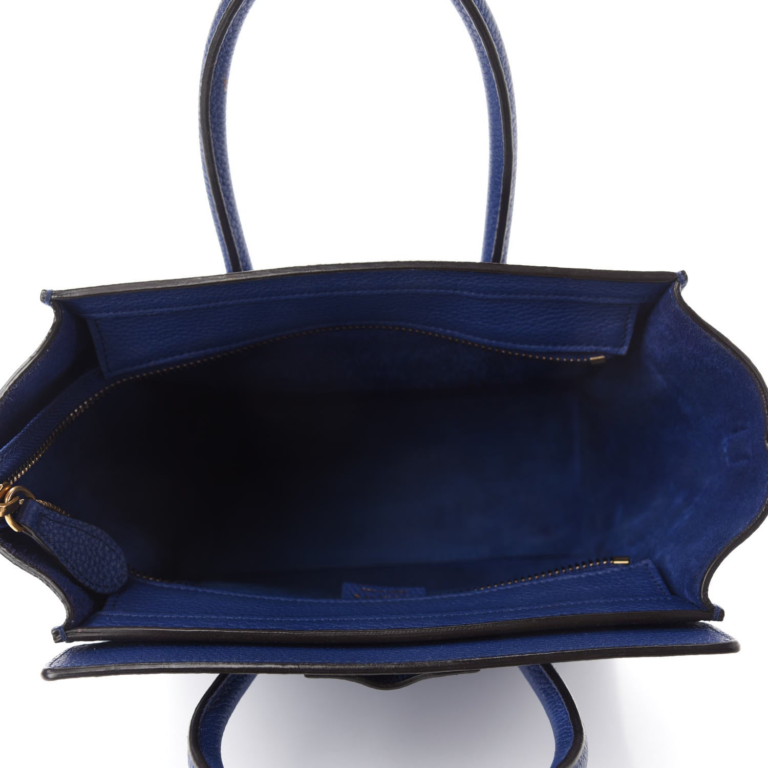 Celine Drummed Calfskin Nano Luggage Indigo 5 of 9