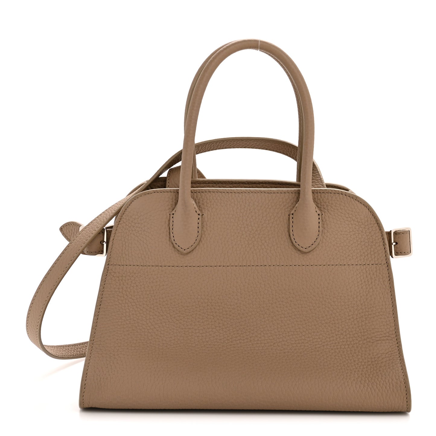 Grained Calfskin Soft Margaux 10 Bag Dark Taupe
