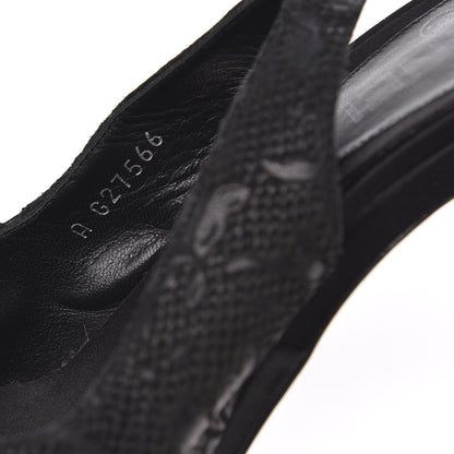 Chanel Lace Cap Toe CC Slingback Pumps 40 Black 6 of 10