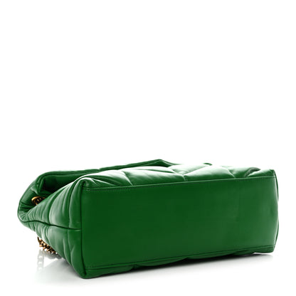 Saint Laurent Lambskin Quilted Medium Loulou Puffer Monogram Chain Satchel New Vert Praire 4 of 10