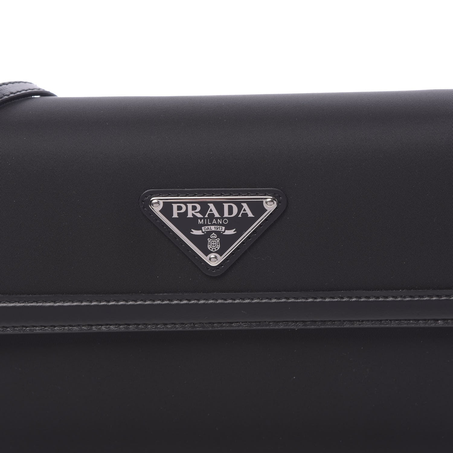 Prada Tessuto Nylon Vitello Wallet on Strap Black 9 of 10