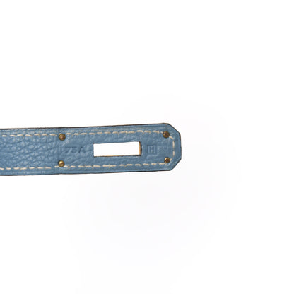 Hermes Taurillon Clemence Birkin 30 Blue Jean 6 of 10