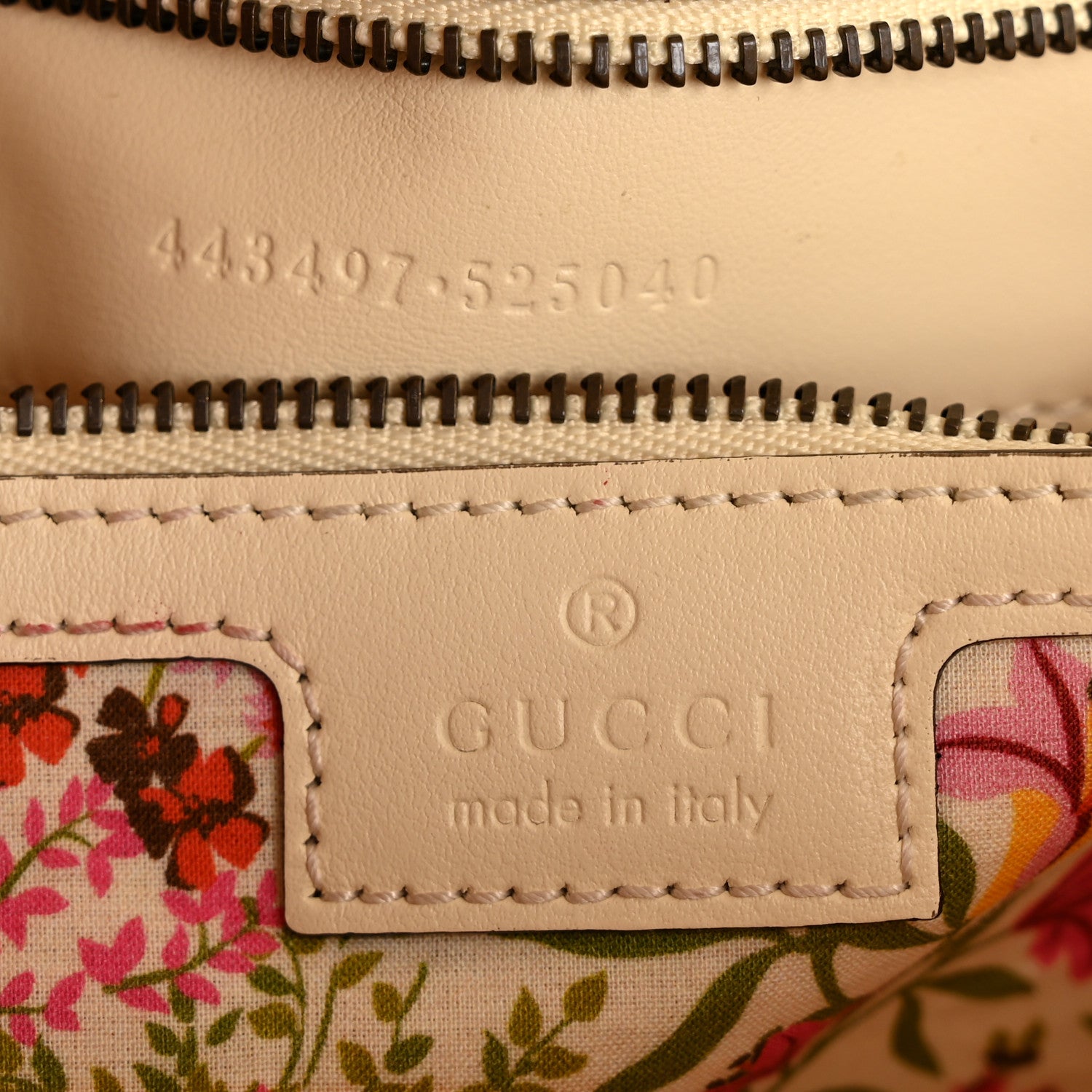 Gucci Cotton Calfskin Matelasse Floral Print Small GG Marmont Shoulder Bag Ivory Pink 6 of 10