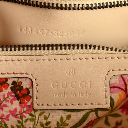 Gucci Cotton Calfskin Matelasse Floral Print Small GG Marmont Shoulder Bag Ivory Pink 6 of 10