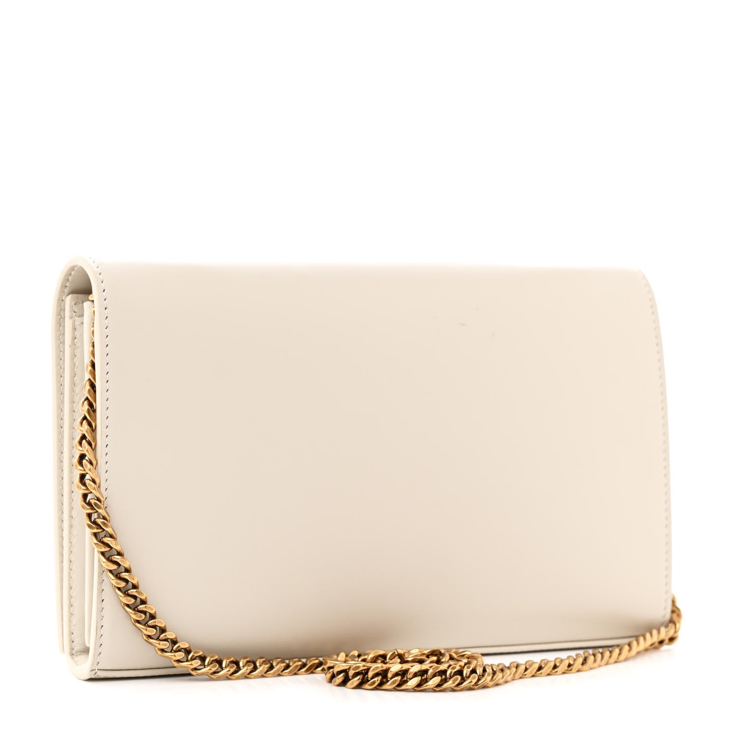 Saint Laurent Smooth Calfskin Tri-Metal Cassandre Wallet On Chain WOC 3 of 15