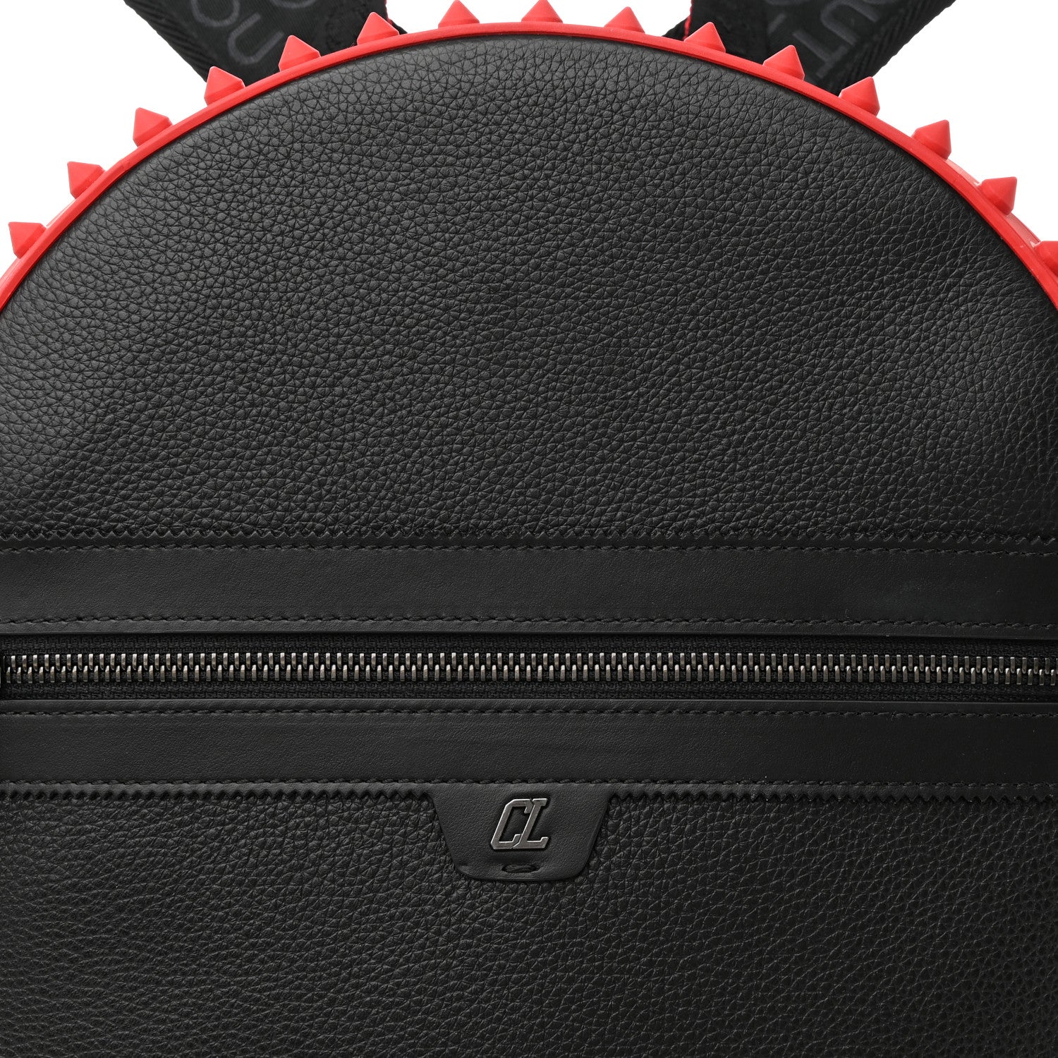 Christian Louboutin Calfskin Nylon Backparis Spiked Backpack Black 7 of 10