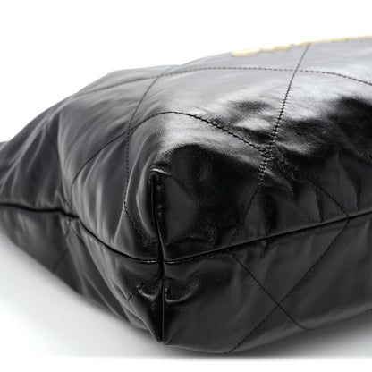 Chanel Shiny Calfskin Quilted Large Chanel 22 Black 10 of 11