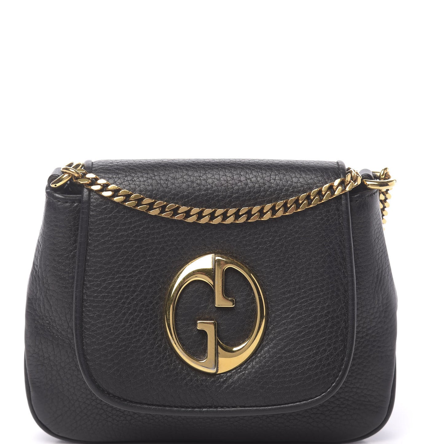 Pebbled Calfskin Small 1973 Chain Shoulder Bag Black