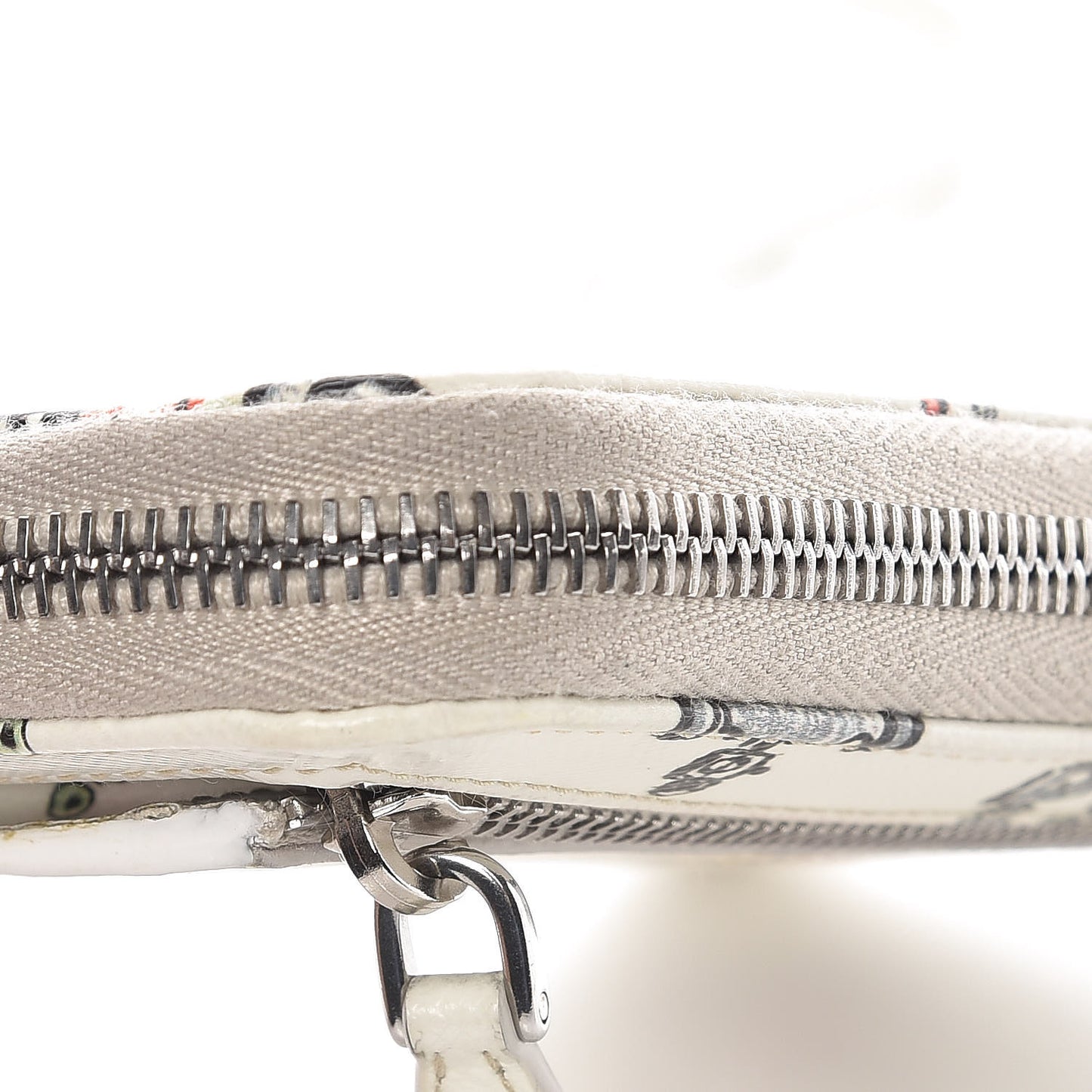 Saffiano Robot Zip Around Wallet White