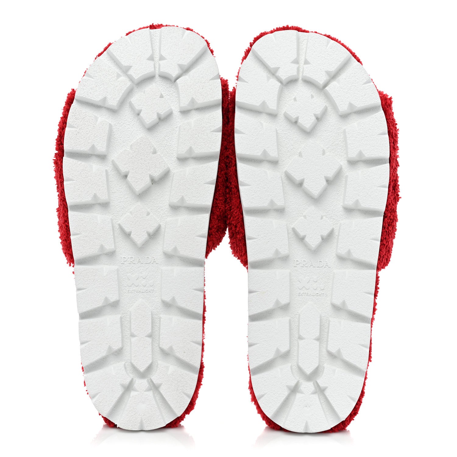 Prada Terry Cloth Logo Lug Sole 20mm Slide Sandals 40 Rosso Black 5 of 9