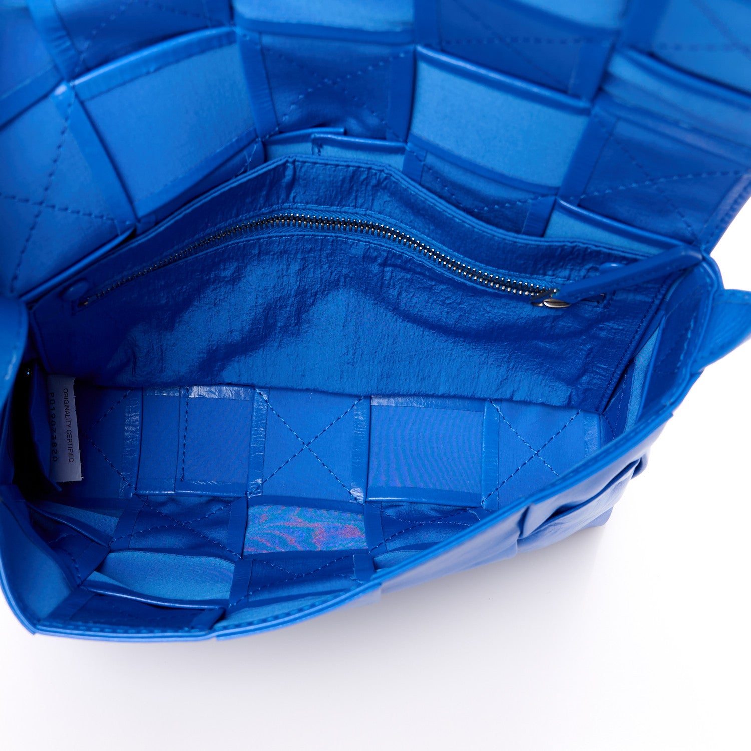 Bottega Veneta Paper Calfskin Maxi Intreccio Cassette Crossbody Bag Cobalt 5 of 11