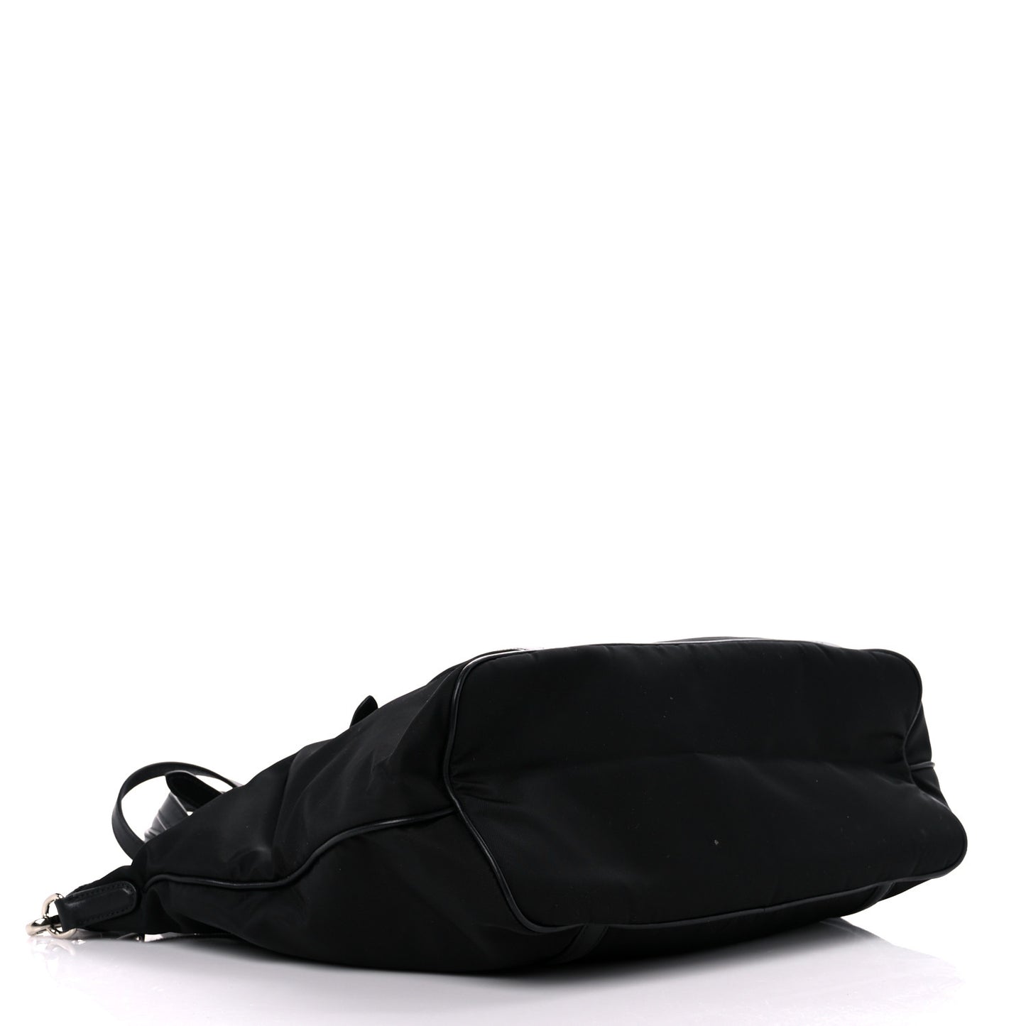 Tessuto Nylon Calfskin Shopping Tote Black