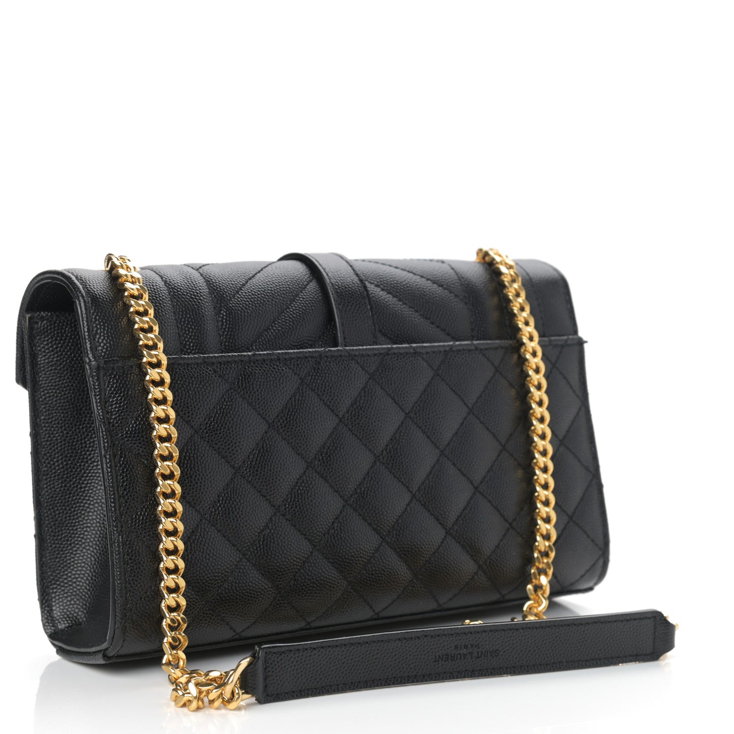 Grain De Poudre Textured Mixed Matelasse Triquilt Small Monogram Satchel Black