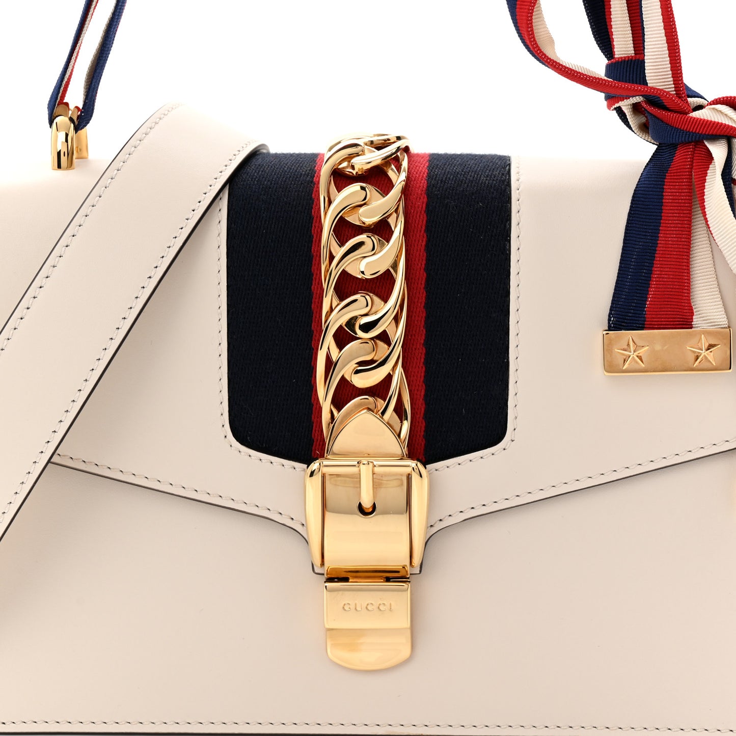 Calfskin Small Sylvie Shoulder Bag Off White