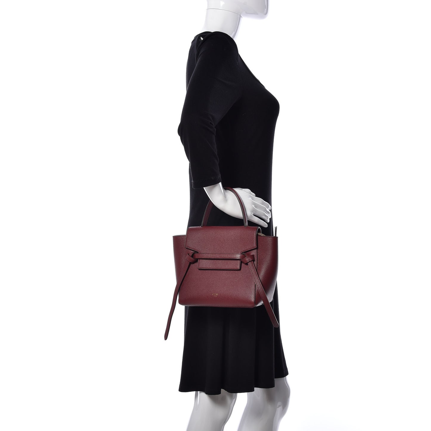 Grained Calfskin Nano Belt Bag Burgundy