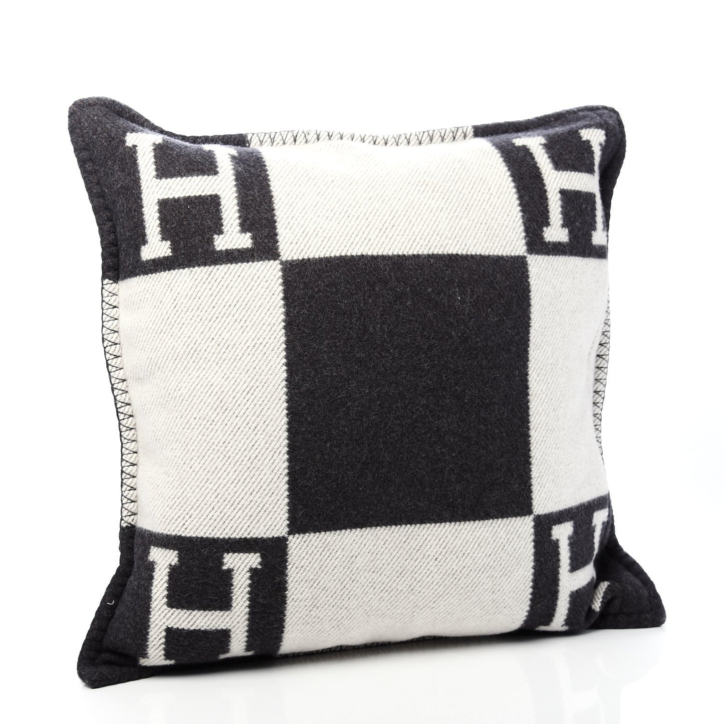 Wool Cashmere Avalon Pillow PM Ecru Gris Fonce