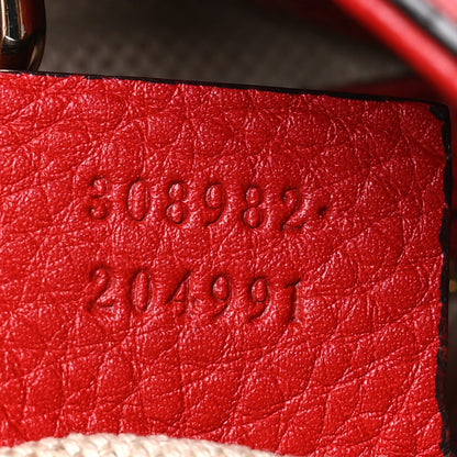 Gucci Pebbled Calfskin Medium Soho Chain Shoulder Bag Tabasco Red 7 of 11