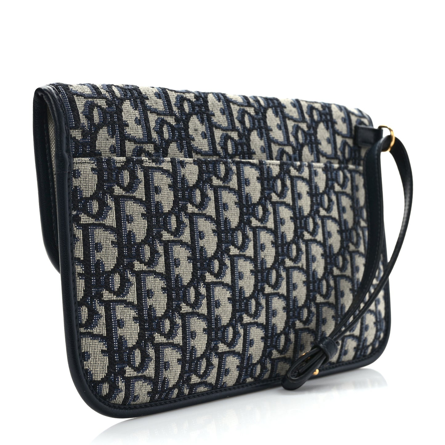 Oblique Flap Pouch Clutch Blue