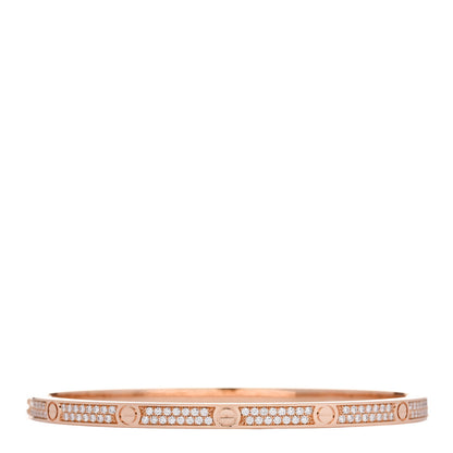 Cartier 18K Pink Gold Diamond Small LOVE Paved Bracelet 17 2 of 8