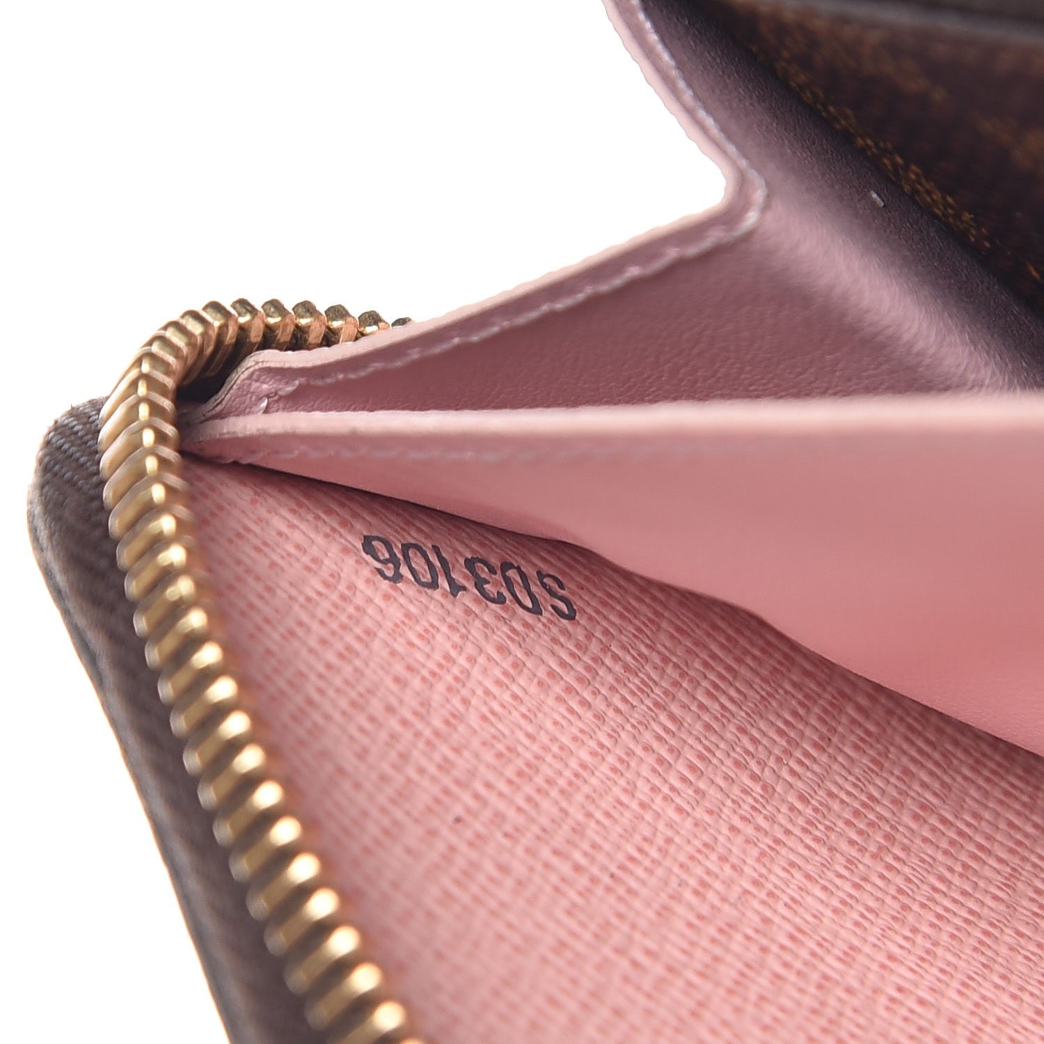 Louis Vuitton Damier Ebene Clemence Wallet Rose Ballerine 7 of 9